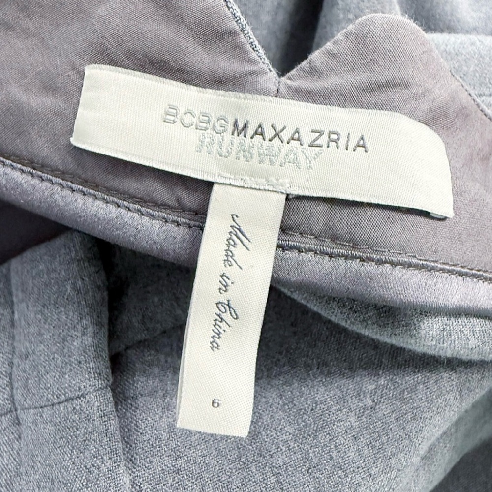 BCBG Max Azria Runway Pants Size 6 Gray Wide Leg Cropped High Rise - Picture 5 of 11